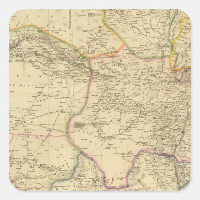 Pegatina Cuadrada Asia Central (Anverso)