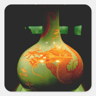 Pegatina Cuadrada Asia, China, Shanghái, Museo de Shanghái también c