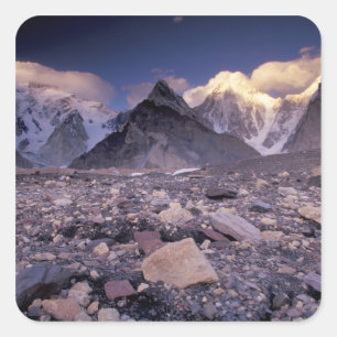 Pegatina Cuadrada Asia, el Pakistán, la cordillera de Karakoram, en