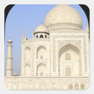 Pegatina Cuadrada Asia, India, Uttar Pradesh, Agra. El Taj 2