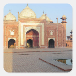 Pegatina Cuadrada Asia, India, Uttar Pradesh, Agra. En la