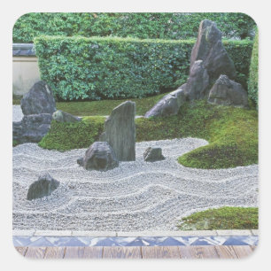Pegatina Cuadrada Asia, Japón, Kyoto, templo Daitokuji, Zuiho-in
