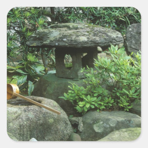 Pegatina Cuadrada Asia, Japón, Nagasaki, Hirado, Residencia de Samur