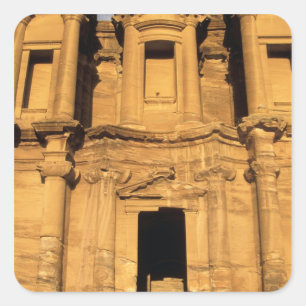 Pegatina Cuadrada Asia, Jordania, Petra. El Deir, el Monasterio.