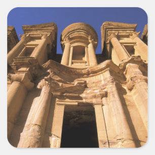 Pegatina Cuadrada Asia, Jordania, Petra. El Deir, El Monasterio.