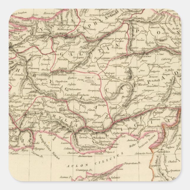 Pegatina Cuadrada Asia Menor (Anverso)