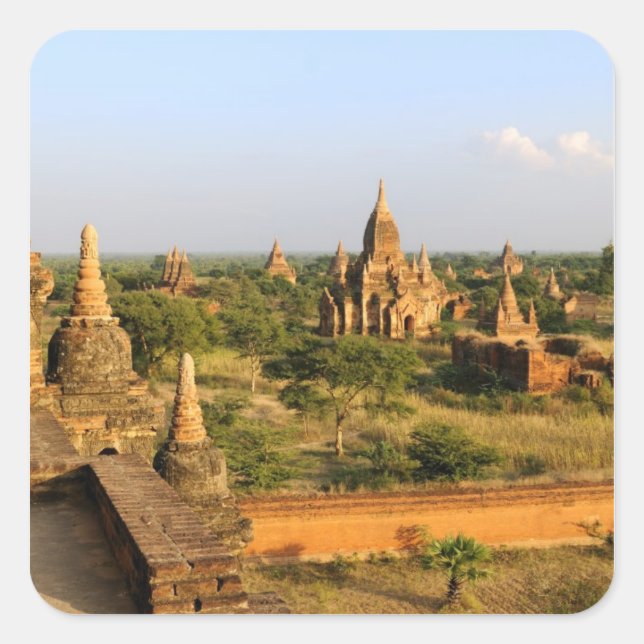 Pegatina Cuadrada Asia, Myanmar (Birmania), Bagan (Pagan). Varios (Anverso)