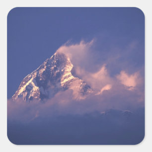 Pegatina Cuadrada Asia, Nepal. Machhapuchhare