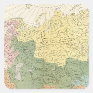 Pegatina Cuadrada Asia, sistemas fluviales europeos