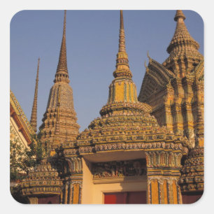 Pegatina Cuadrada Asia, Tailandia, Bangkok, Wat Po, más antiguo de l