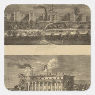 Pegatina Cuadrada Asilo de Longview, Ohio