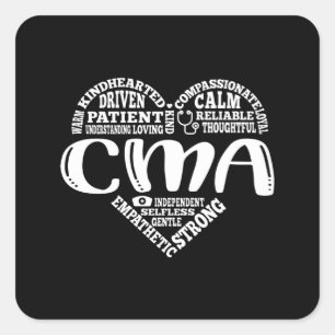 Pegatina Cuadrada Asistente médico certificado, CMA
