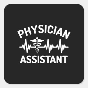 Pegatina Cuadrada Asistente médico, papá, médico