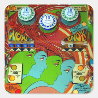 Pegatina Cuadrada Asistente para pinball II
