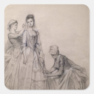 Pegatina Cuadrada Asistir a la novia