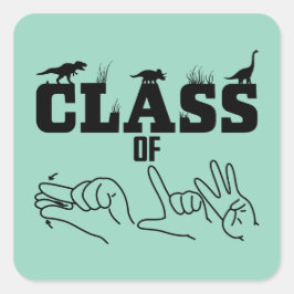 Pegatina Cuadrada ASL - Clase de 2026 - Diseño ASL de graduación