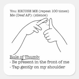 Pegatina Cuadrada ASL Design - Rule of Thumb