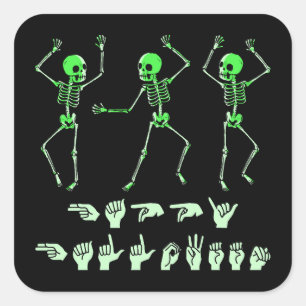 Pegatina Cuadrada ASL Happy Halloween I - Temporada de fantasía