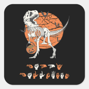 Pegatina Cuadrada ASL Happy Halloween III - Temporada de fantasía