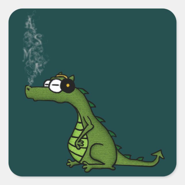 Pegatina Cuadrada ASMR Dragon (Anverso)