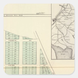 Pegatina Cuadrada Asociación de la tierra de Brighton, lago