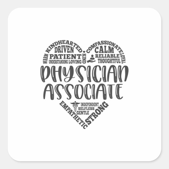 Pegatina Cuadrada Asociado médico, pa, arte en el metro (Anverso)