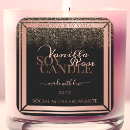 Pegatina Cuadrada Asombrosas etiquetas de embalaje de productos negr