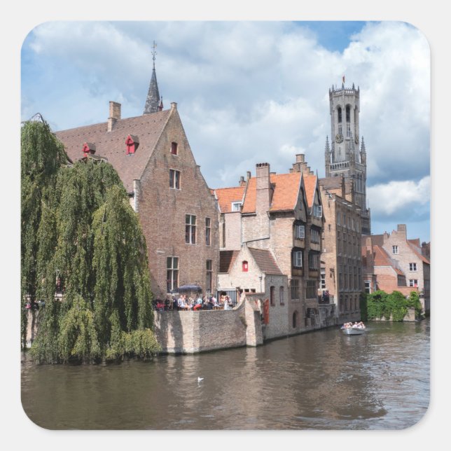Pegatina Cuadrada ¡Asombroso! Brujas - Bélgica (Anverso)