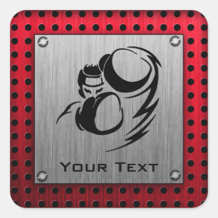 Pegatina Cuadrada Aspecto de aluminio cepillado Boxer