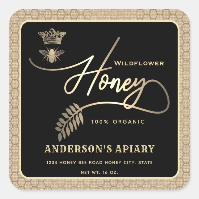 Pegatina Cuadrada Aspecto de la ropa de cama de la reina moderna del (Anverso)