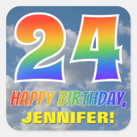 Aspecto del arcoiris "24" y "FELIZ CUMPLEAÑOS", nu