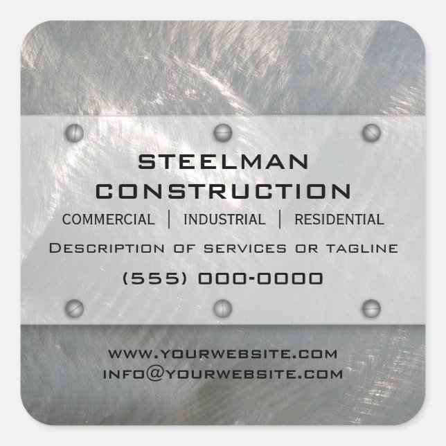 Pegatina Cuadrada Aspecto Metalizado-plateado fino (Anverso)