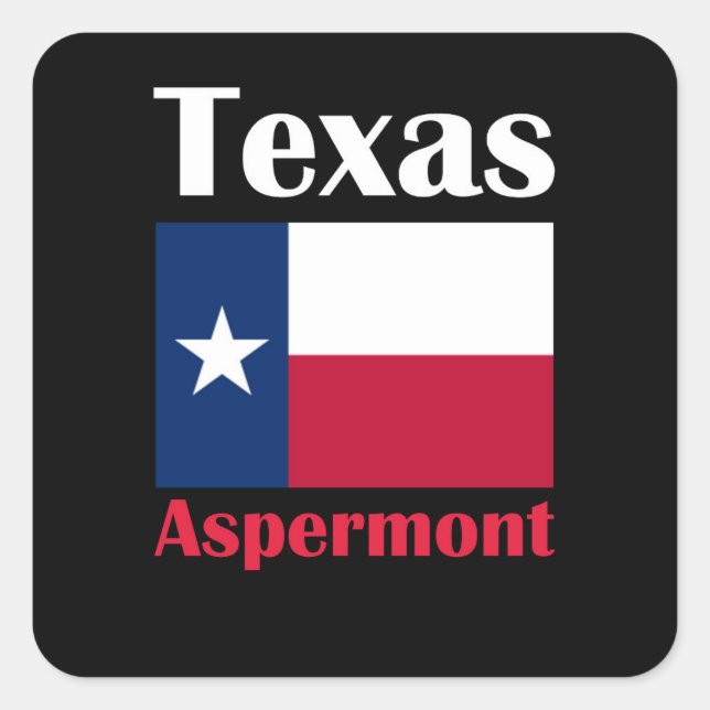 Pegatina Cuadrada Aspermont TX (Anverso)