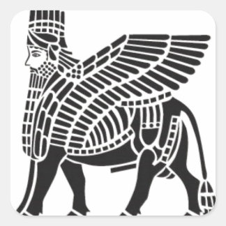 Pegatina Cuadrada Assyrian Lamassu