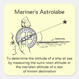 Pegatina Cuadrada Astrolabio de Mariner