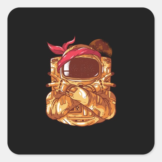 PEGATINA CUADRADA ASTRONAUT GANGSTA (Anverso)