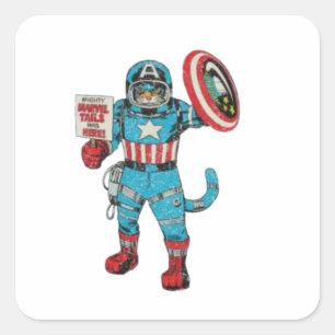 Pegatina Cuadrada Astronauta estadounidense