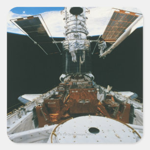 Pegatina Cuadrada Astronautas del transbordador espacial