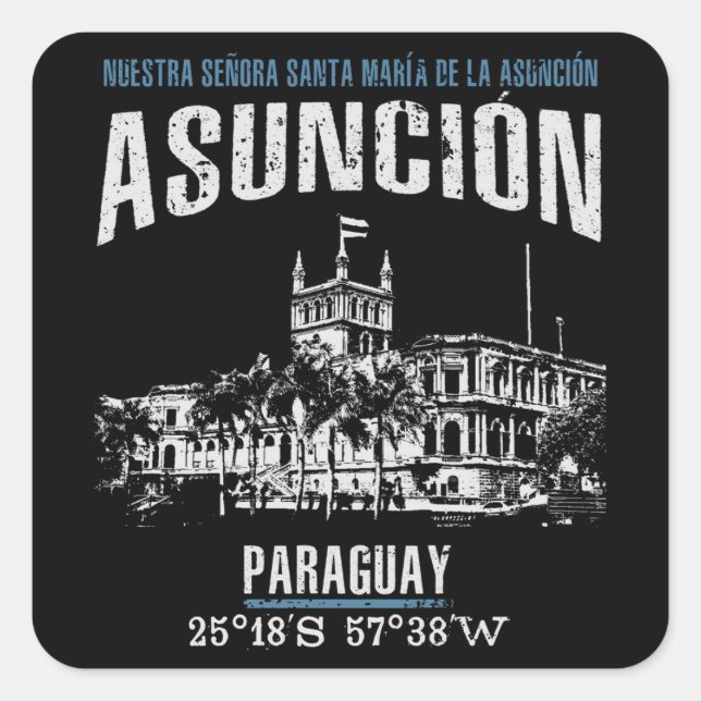 Pegatina Cuadrada Asunción (Anverso)