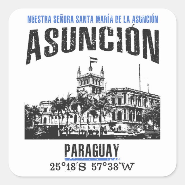 Pegatina Cuadrada Asunción (Anverso)
