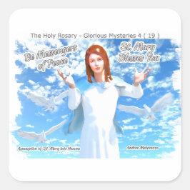 Pegatina Cuadrada Asunción de Santa María al Cielo