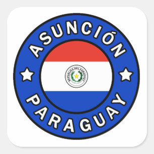 Pegatina Cuadrada Asunción Paraguay