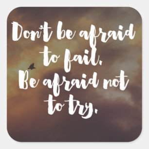 Pegatina Cuadrada Asustado intentar cita