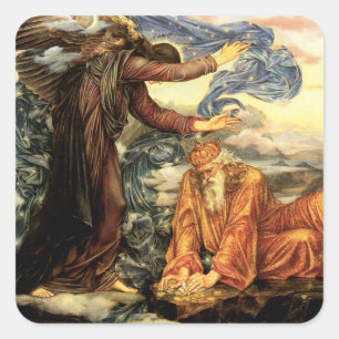 Pegatina Cuadrada Atada a la Tierra de Evelyn De Morgan, Arte Victor