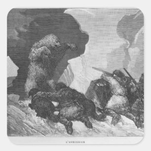 Pegatina Cuadrada Ataque