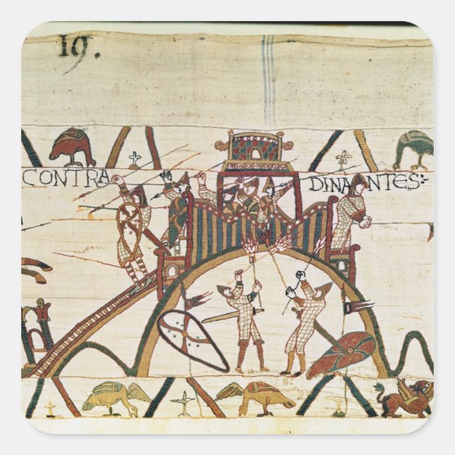 Pegatina Cuadrada Ataque a la ciudad de Dinan (Anverso)