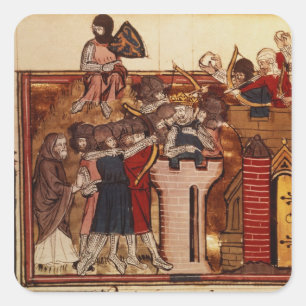 Pegatina Cuadrada Ataque cruzado contra Jerusalén