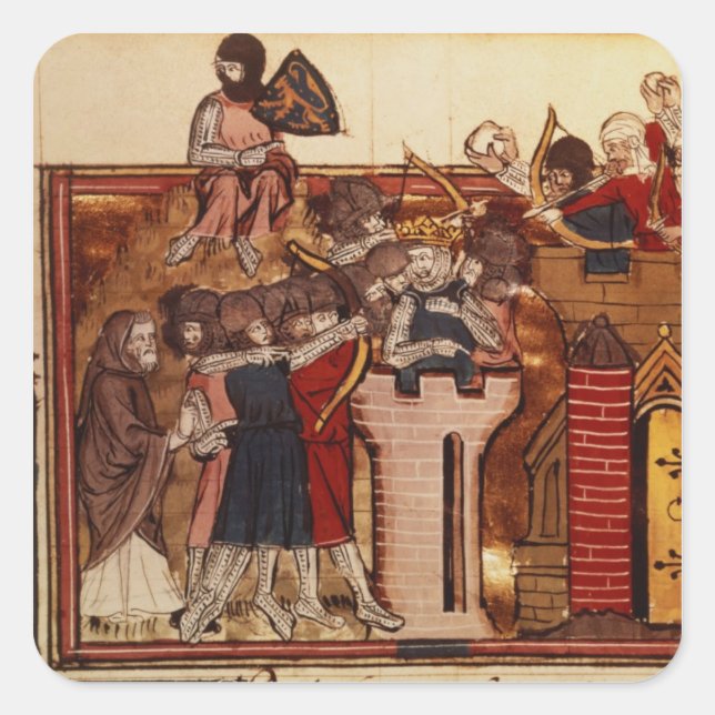 Pegatina Cuadrada Ataque cruzado contra Jerusalén (Anverso)