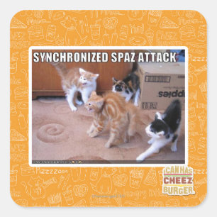 Pegatina Cuadrada Ataque de Sychronized Spaz