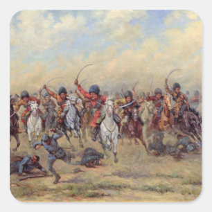 Pegatina Cuadrada Ataque del 'Division salvaje